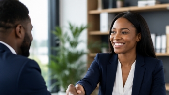 Professionals shaking hands on an ongoing HR partnership